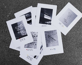 Recycled Thoughts Art Print Series  |  Visual Poetry Black and White Grunge Room Decor