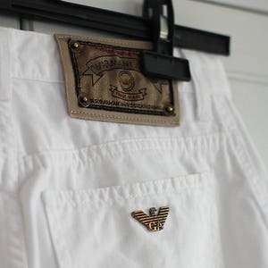 Vintage Armani White Jeans Men Women Size W30 L30  30 x 30  Made in Italy