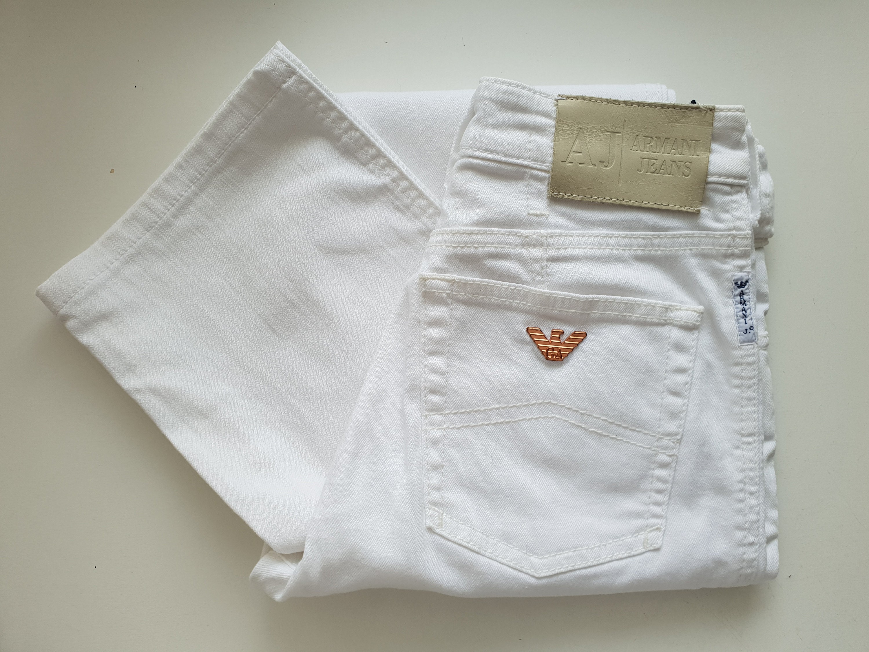 keuken openbaring Notebook ARMANI Jeans White Pants Size XS / S W26 L30 26 X 30 - Etsy
