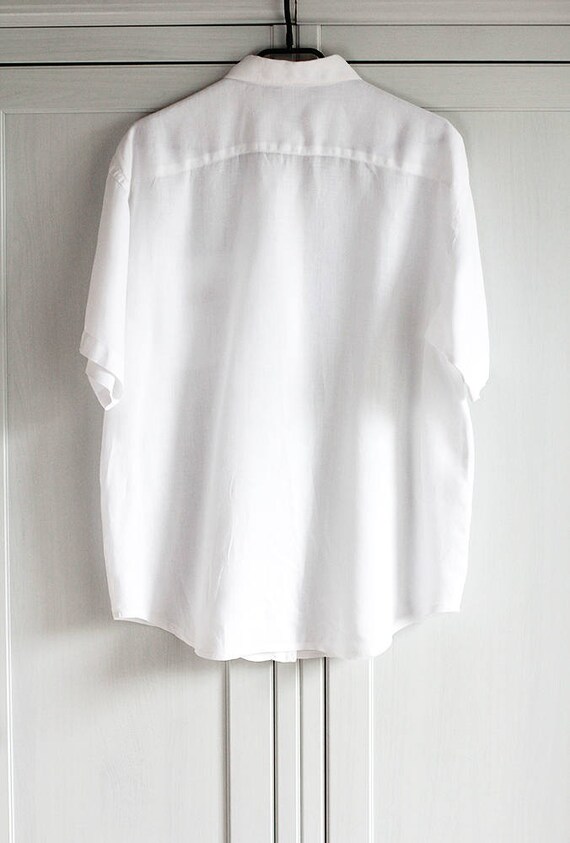 Vintage BOGNER Shirt Oxfords White Cotton Linen G… - image 7