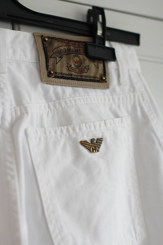 white armani jeans