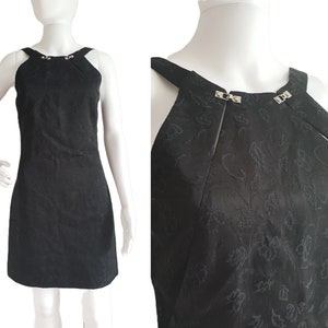 VERSACE Women Dress , Italian Evening Cocktail Party Black Dress Made in Italy Size XS - S