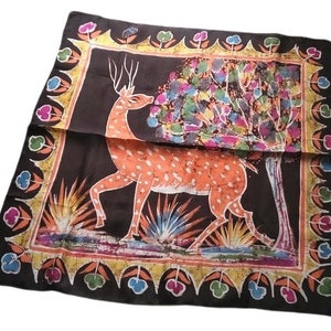 Vintage Silk Scarf Ekta Handgewebt In Indien 100% Reine Seide