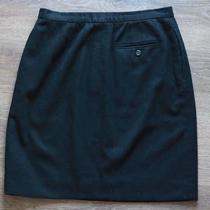 Ralph Lauren Skirt Vintage Black Pencil Wool Women Skirt Size Large