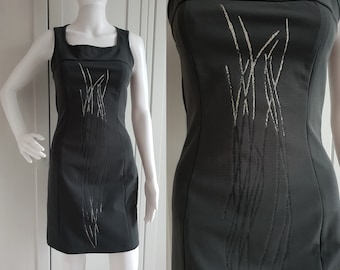 Versace Frauen Kleid Vintage Dunkelgrün Medusa Kopf Made in Italy Größe S