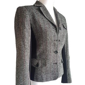 KAPALUA Wool Blazer Jacket Gray Black Print / Women Size 36 / S / M