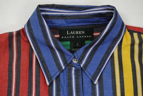 ralph lauren multi coloured striped shirt