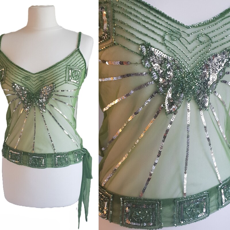Butterfly Sequin Top-Bust 38