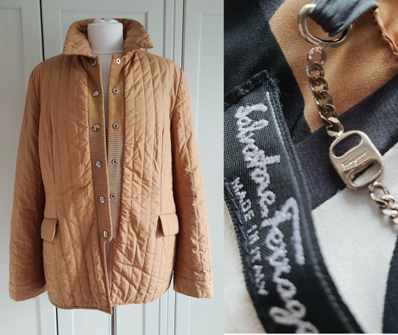 フェラガモ　キルティング　ジャケット　コート　ベージュ 中古・古着通販】Salvatore Ferragamo (サルヴァトーレ