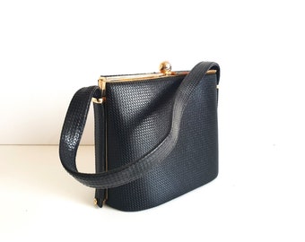 Gianni Versace Black Box Bag Purse With Long Cross Body Strap 1980s 1990s Etsy Ireland