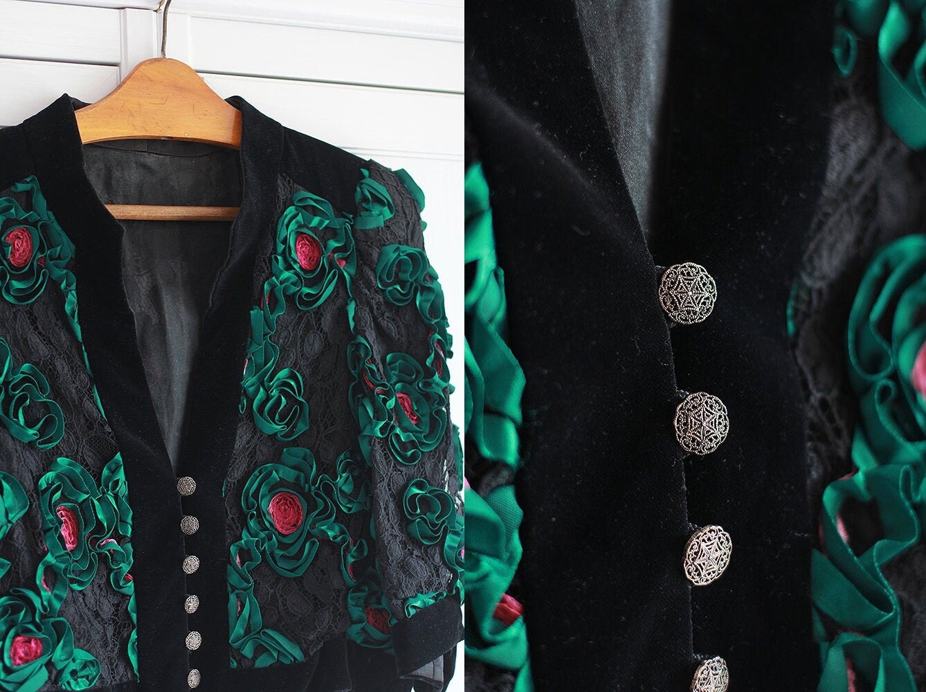 Helene Stra\u00dfer Folkloristische jas zwart volledige print casual uitstraling Mode Traditionele jurken Folkloristische jassen Helene Straßer Helene Stra\u00dfer Folkloristische jas zwart volledige print casual uitstraling Mode Traditionele jurken Folkloristische jassen Helene Straßer