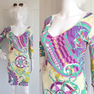 Vintage EMILIO PUCCI Dress Women Cocktail Party Dress Size Small Made in Italy