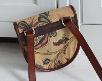 Whitehouse Cox Crossbody Bag Leather and Canvas Jacquard