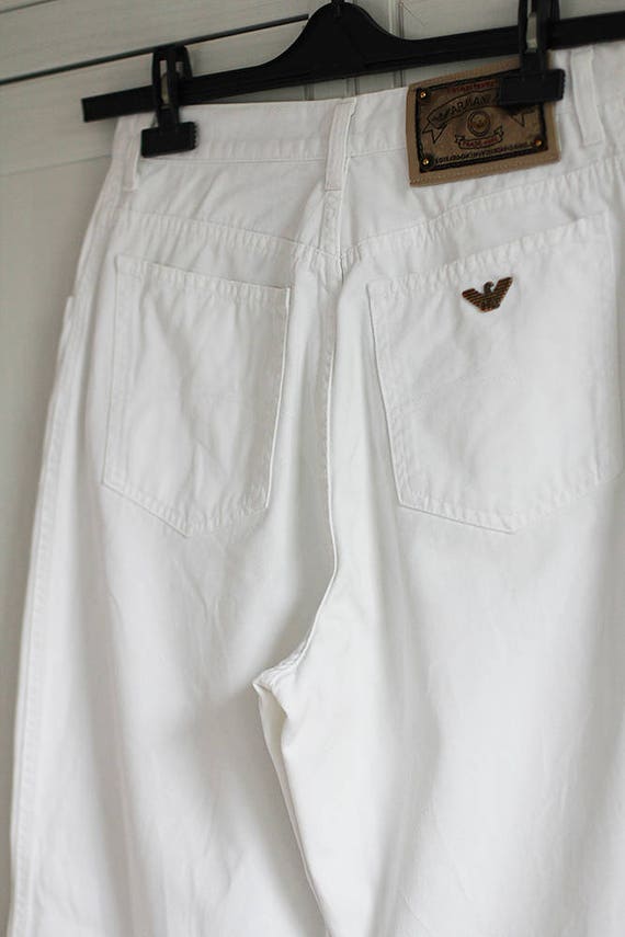 Vintage Armani White Jeans Men Women Size W30 L30 30 X 30 Vintage Armani White Jeans Men Women Size W30 L30 30 X 30