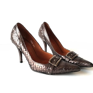 WALTER STEIGER Pumps aus Schlangenleder, Italienische Damenschuhe Gr. 36 1/2