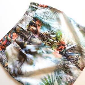 Vintage Pencil Skirt Flower Print Women Size 44 / XL Made in Italy