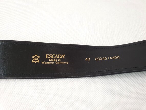 Vintage Escada Belt Black Leather Buckle Made in West 