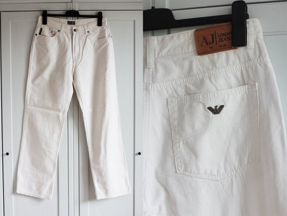 white armani jeans mens