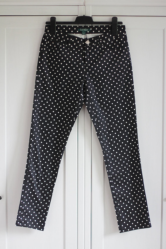 Vintage Ralph Lauren Jeans Black White Print Pants Women Size 4 / W30 L29 -   Canada