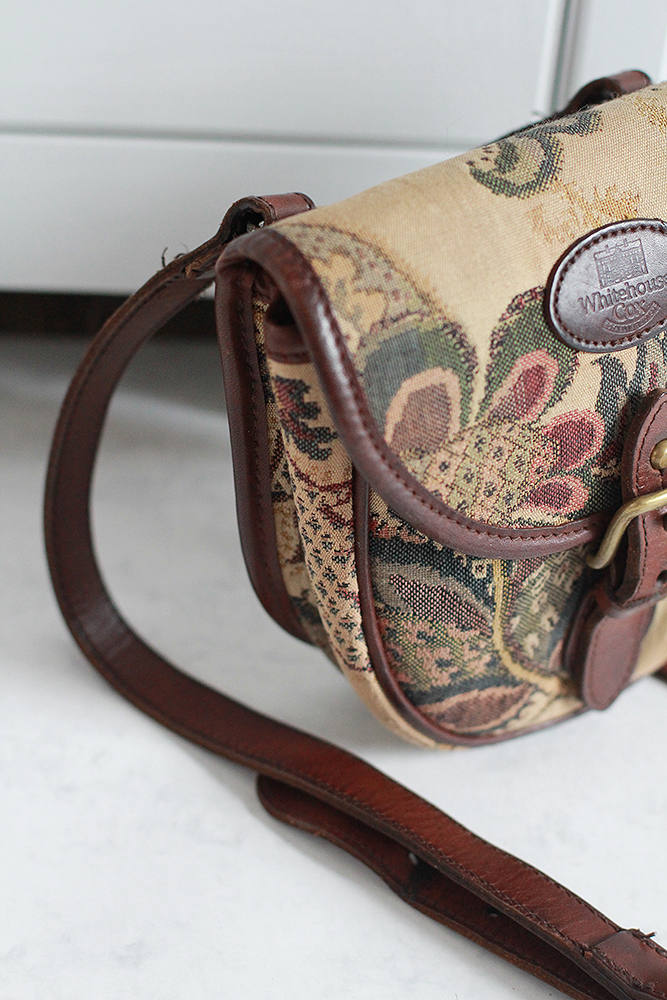 Whitehouse Cox Crossbody Bag Leather and Canvas Jacquard