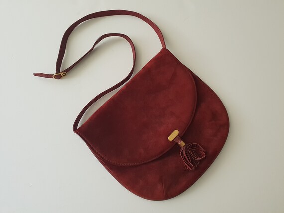 Vintage Women Bag by Bruno Magli Magenta Fuchsia Pink Suede Leather Crossbody Bag Made in Italy Etsy Finland
