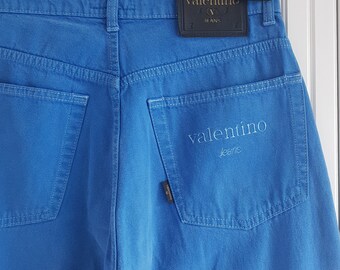 Vintage Valentino Jeans Blue Denim Pants Made in Italy Size W30