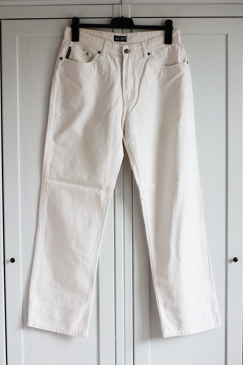 Vintage ARMANI Jeans White Men Women Pants Size W32 W33 L31