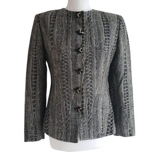 VALENTINO Wool Silk Blazer  Gray Tweed Jacket  Women Size M Made in Italy