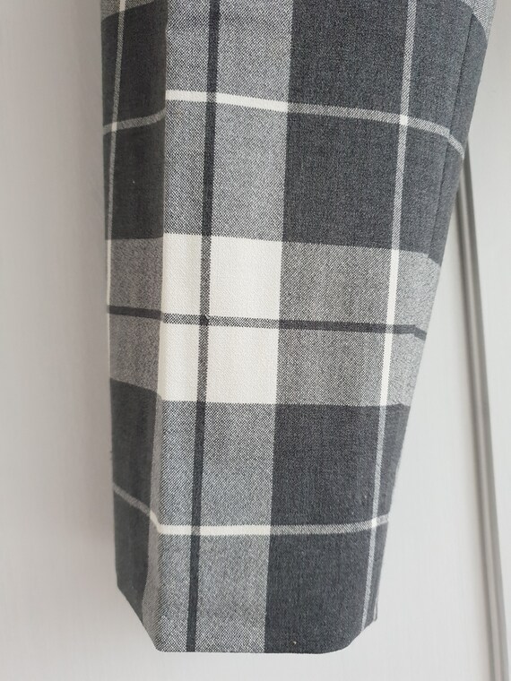 Women Plaid Pants Gray White Checkered Vintage Tr… - image 4