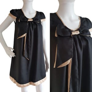 Moschino Dress Vintage Casual Dress Black Beige Silk Women Size XS / 2 Made in Italy