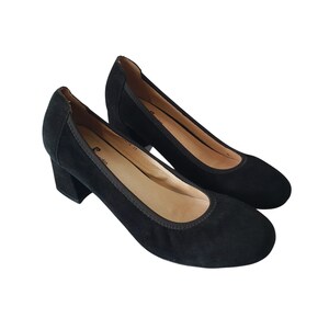 Escarpins PIERRE CARDIN, chaussures vintage en daim noir, pointure 37 EUR