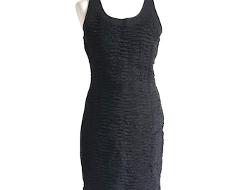 GIANNI VERSACE Dress Vintage Women Cocktail Party Black Wool Dress Made in Italy