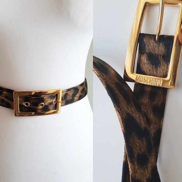 Vintage leopard print sequin belt main image 1