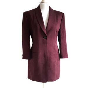 RENE LEZARD Blazer Wool Silk Burgundy Coat Jacket Women Size 38 / M / 10