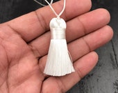 Pair Of 50mm White Fat Tassels Handbags Dresses Costumes Cushions Purses Keychains Earrings Yoga Mala Necklace Bohemian Jewelry Supply