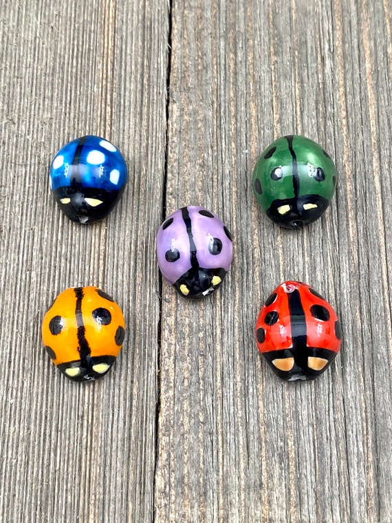 Set di 50 Bottoni in Legno a Forma di Coccinella per La Fabbricazione di