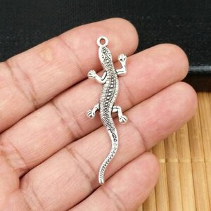 2 silverödlahängen gotisk punk boho zigenare hippie geico kameleont reptil älskarörhängen yoga mala halsband boho smyckesfynd