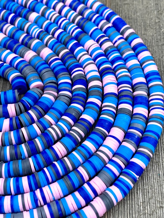 HERZWILD Heishi Perline colorate da 6 mm, per choker, collana, bracciale, orecchini, creazione di gioielli fai da te (A