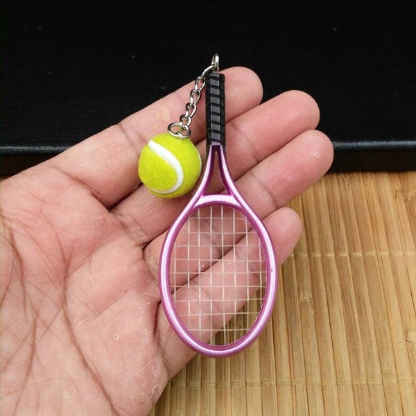 Tennis Ball Racket Pendant Tennis Game Enthusiast Miniature Charm Tennis Sport Lover's Men Women DIY Earrings Bracelets Yoga Mala Necklaces.