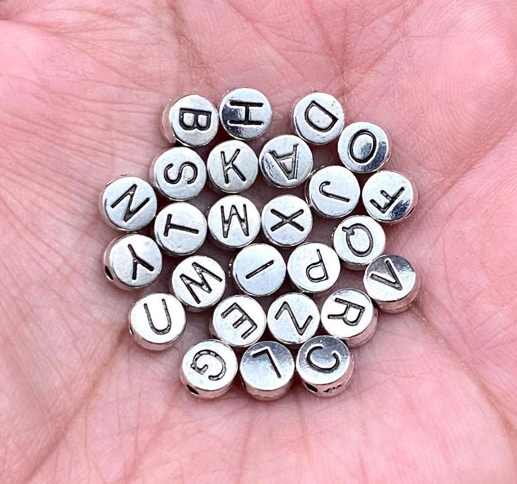 Fall Boho Themed Alphabet Letter Beads, Round Letter Beads, Boho-Chic