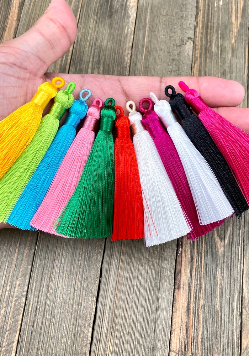 80 mm Silken Tassels Handbags Purses Dresses Costume Earrings Bracelets Religious Prayer Rosary Yoga Mala Necklace Bohemian Jewelry Findings