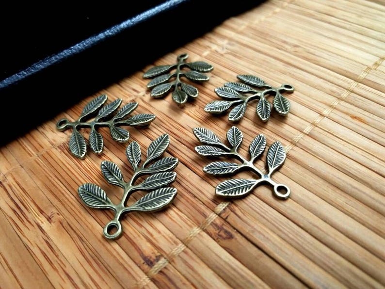 Leaf Connectors Bronze Vintage Style Leaves Links Charms Earrings Bracelet Anklet Yoga Mala Necklace Bohemian Jewelry Making Supply Findings