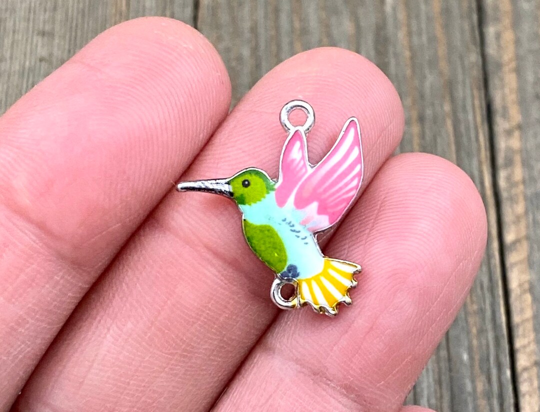 Hummingbird Conector Box Hummingbird Connector Multicolor Tropical Jungle Bird Link Charms ...