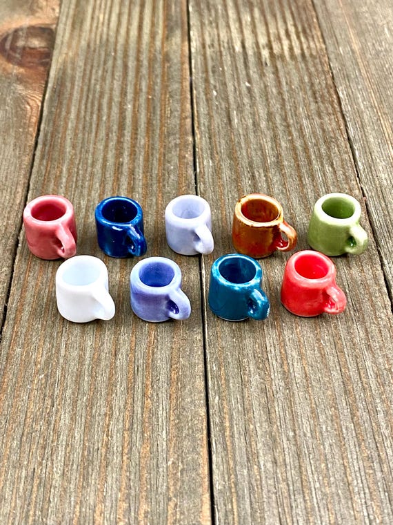 Tea Cup Ceramic Charm Porcelain Multicolor Teacup Miniature Doll House  Coffee Mugs Spacers DIY Earrings Bracelets Anklets Yoga Mala Necklace