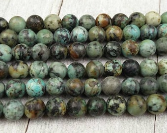 African Turquoise Jasper Beads 4/6/8/10/12mm DIY Yoga Mala Necklace Religious Rosary Beading Supplies Bracelet Earrings Bohemian Jewelry