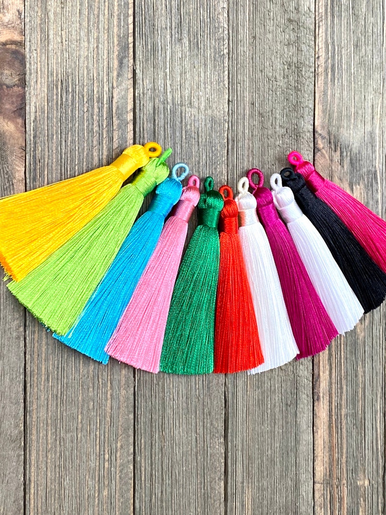 80 mm Silken Tassels Handbags Purses Dresses Costume Earrings Bracelets Religious Prayer Rosary Yoga Mala Necklace Bohemian Jewelry Findings