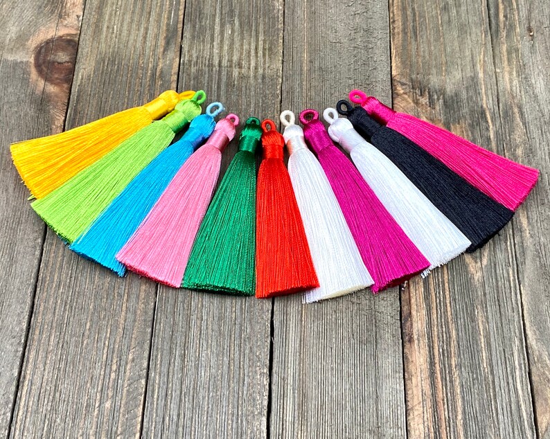 80 mm Silken Tassels Handbags Purses Dresses Costume Earrings Bracelets Religious Prayer Rosary Yoga Mala Necklace Bohemian Jewelry Findings