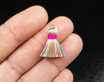 2 Mini Tassels 20mm Handbags Dresses Costumes DIY Earrings Necklace Bracelet Jewelry Handmade Cute Yoga Religious Prayer Mala Rosary Tassels