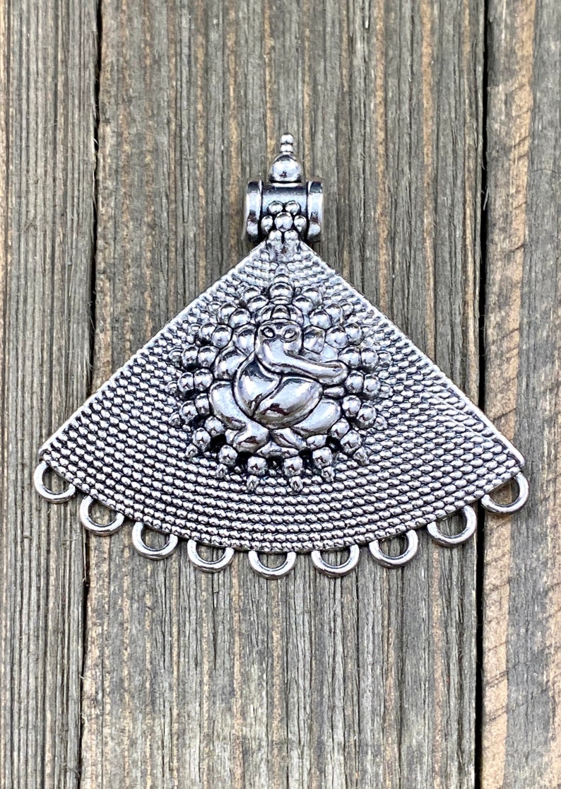 Elephant Ganesh Pendant Religious Sacred Vintage Style Antique Design Indian Tibetan Nepali Religious Yoga Mala Locket Necklace Jewelry Gift