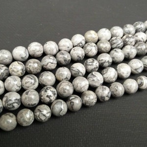 Mapa Picasso Jasper Beads 6/8mm Piedras redondas de Picasso Abalorios Suministros Pulsera Pendientes Oración religiosa Rosario Yoga Mala Collares Piedras preciosas